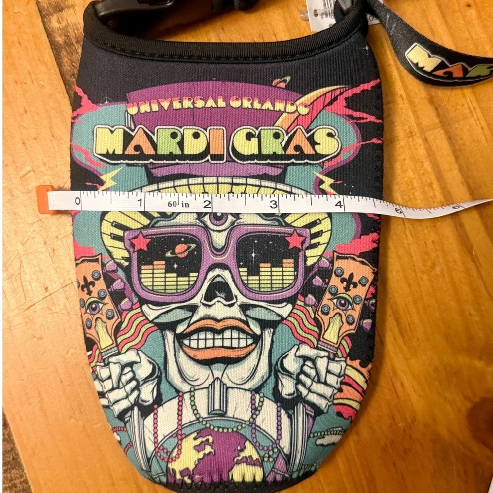 Universal‎ Studios Orlando Mardi Gras Neoprene Drink Holder Lanyard Retired